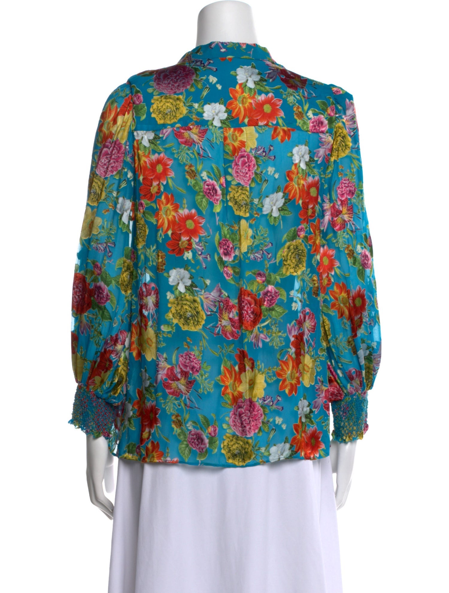 Alice + Olivia Floral Print V-Neck Blouse